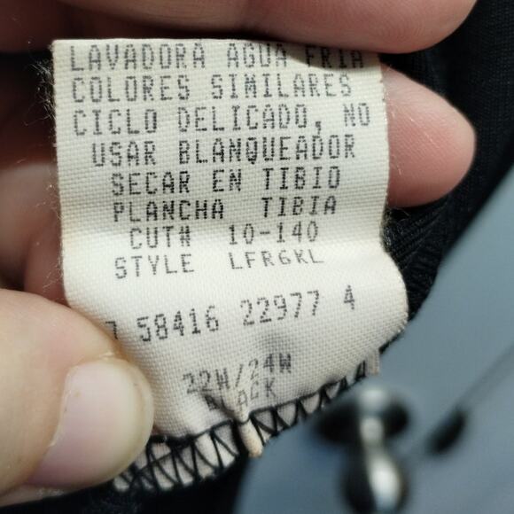 Kathie Lee Plus Size 22/24W Black Open Front Slinky Travel Packable Cardigan - Picture 5 of 5